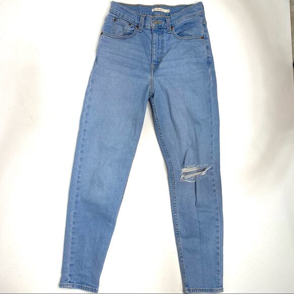 Levi’s High Waist Tapered Distressed Mom Jeans 25 - Picture 2 of 10